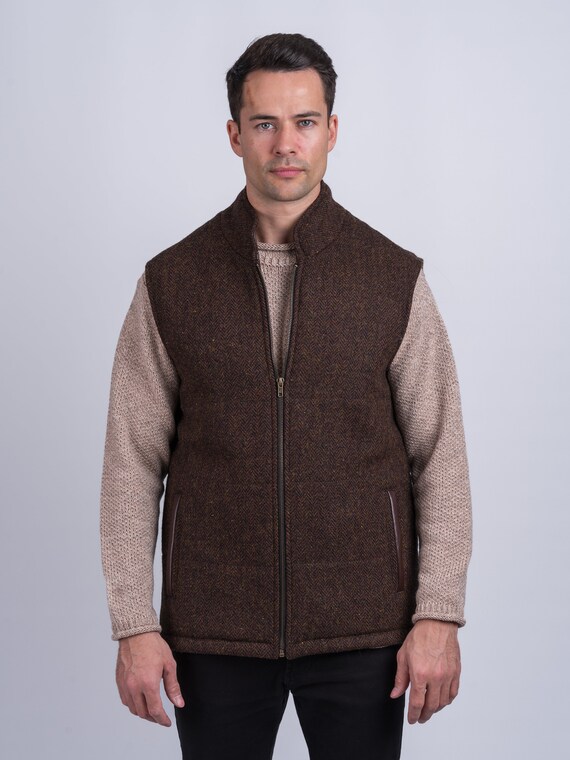 Gilet sans manche tweed homme hotsell