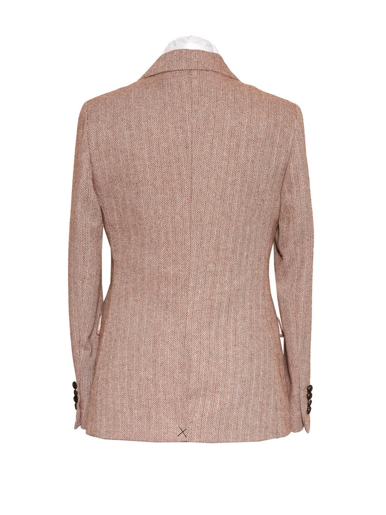 Women's Light Pink Herringbone Tweed Jacket Etsy