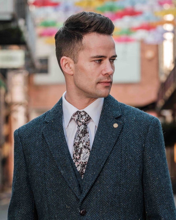 Celtic Tweed W.B Yeats Blue Herringbone Slim Fit Tweed Jacket Tweed Jacket Men Tweed Blazer Men Classic Wool Blazer Etsy Ireland