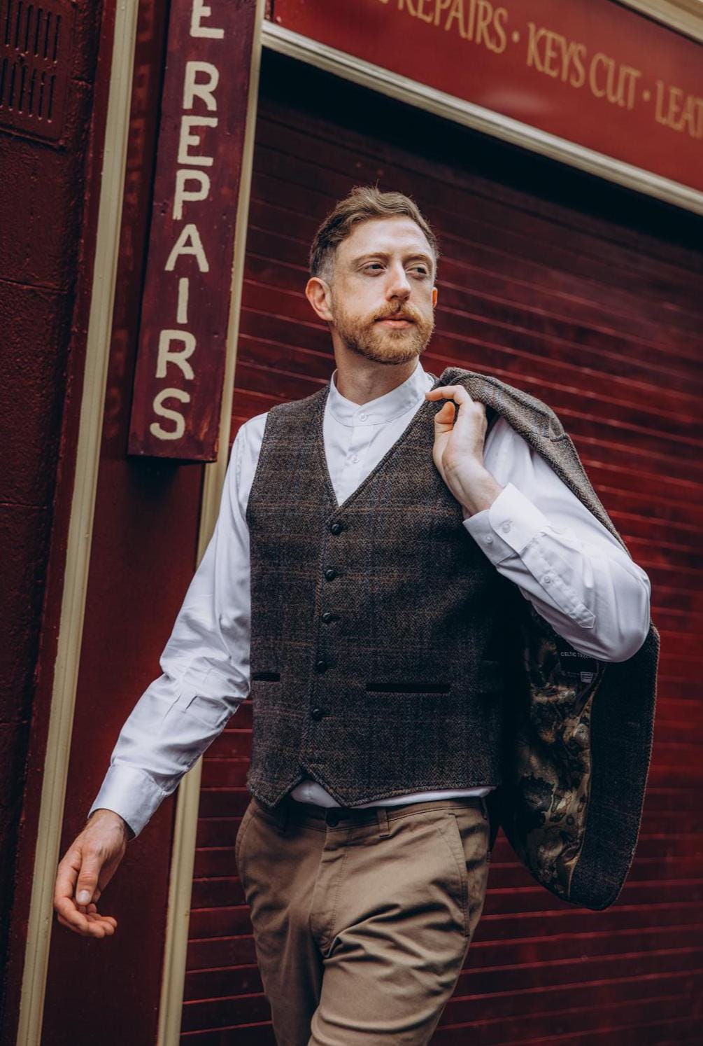 Men's Brown Hunting Tweed Waistcoat | Men's Checked Vest