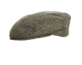 Green Donegal Tweed Flat Cap