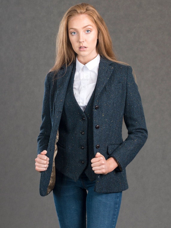 Herringbone tweed jacket womens Clearance