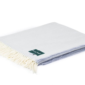 Smoke Herringbone Lambswool Blanket | Elegant Irish Wool Throw | Classic Herringbone Wool Blanket for Home | Luxury Heritage Gift