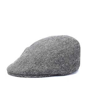 Grey Harris Tweed Flat Cap | Mens Tweed Hat