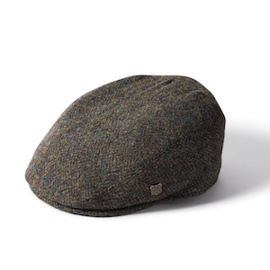 Celtic Tweed | Mens Harris Tweed Green  Flat Cap | Mens Tweed Hat