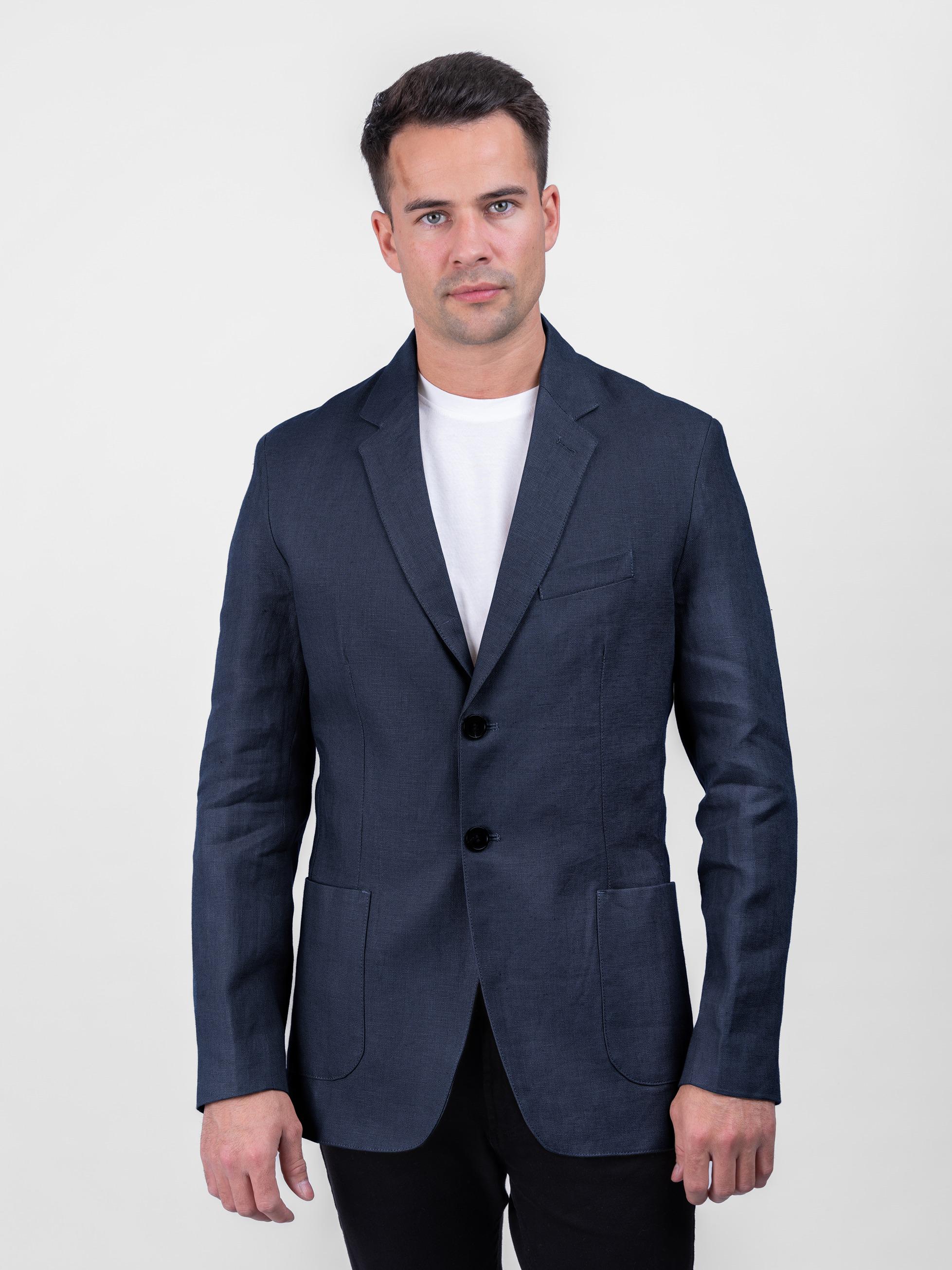 Celtic Tweed| Men's Navy Irish Linen Jacket | Men's Linen Blazer | Irish Gifts |Gifts For Him | Lightweight Summer Blazer |Linen Clothing