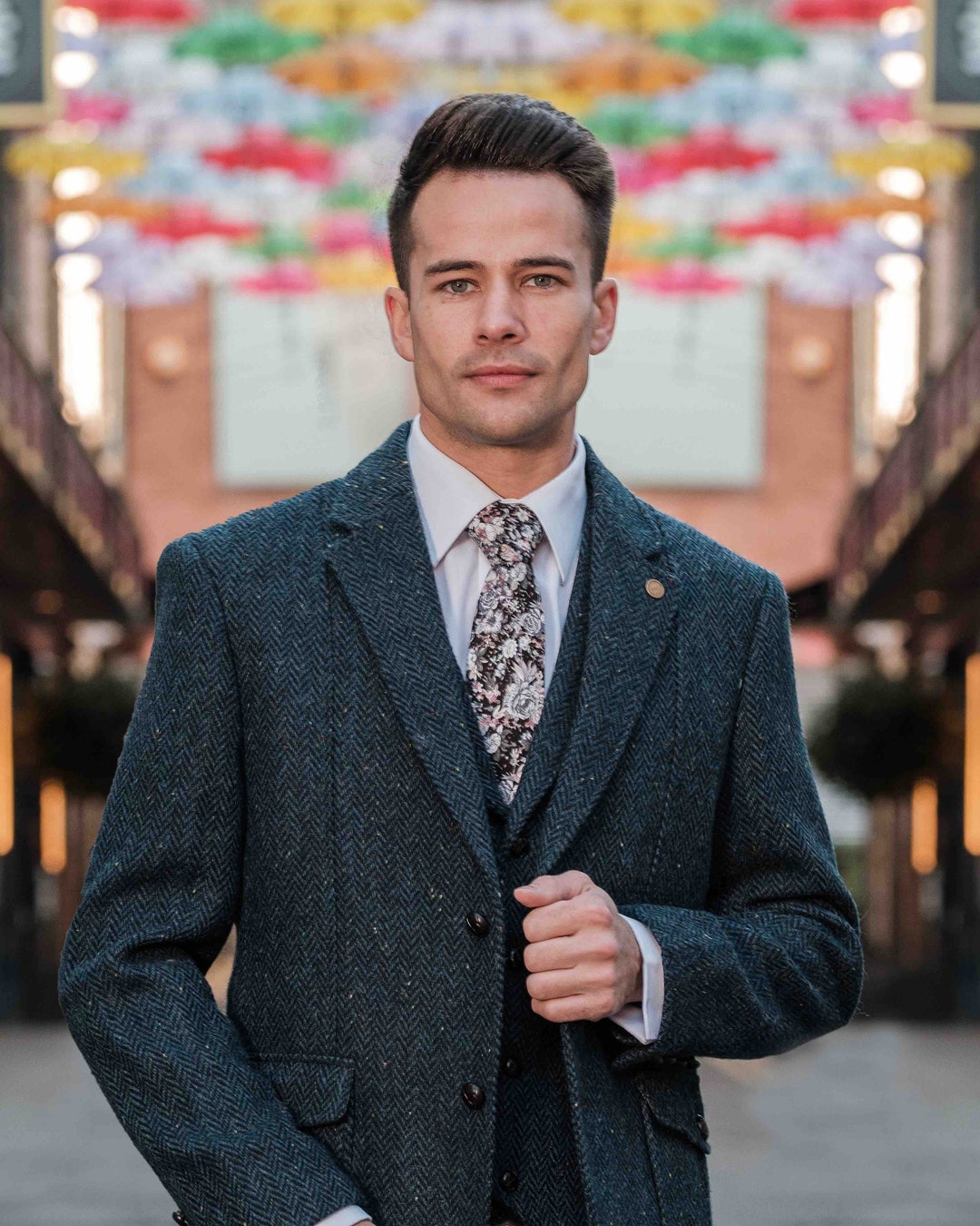 ゆ　blue check tweed jacket Gurteen Blue Check Tweed Jacket - Ratcatcher Tweed