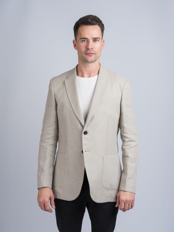 Celtic Tweed Natural Irish Linen Jacket Blazer Irish Gifts Gifts For Him Lightweight Summer Blazer Linen Clothing Mens Outerwear