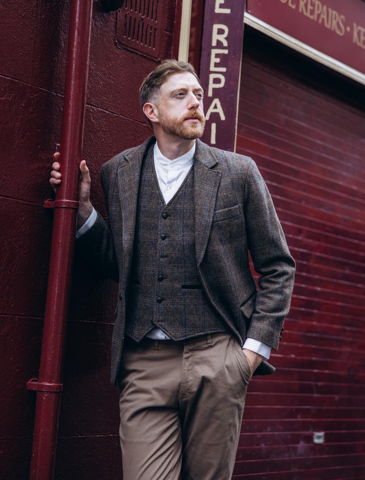 HEUGN ユーゲン MIX TWEED BROWN COAT031 Celtic Tweed |horse Brown Hunting Tweed Jacket |mens Blazer