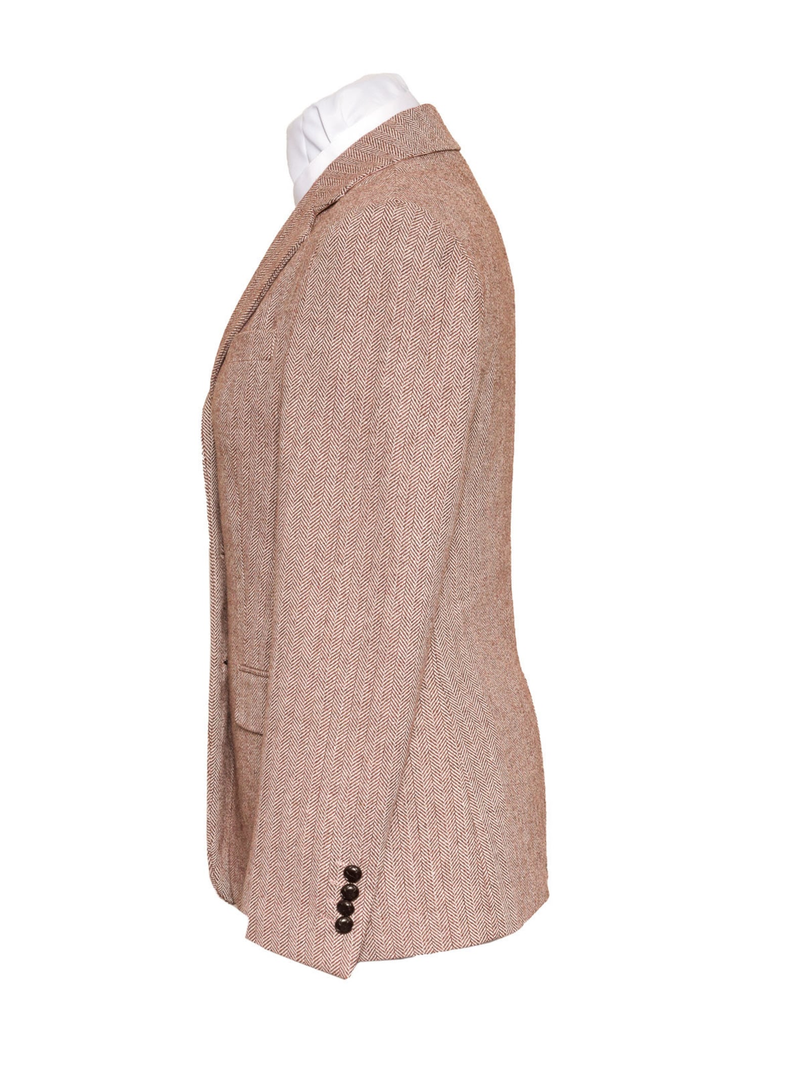 Women's Light Pink Herringbone Tweed Jacket Etsy