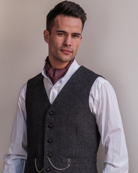 Behan Grey Tweed Waistcoat - Etsy Finland