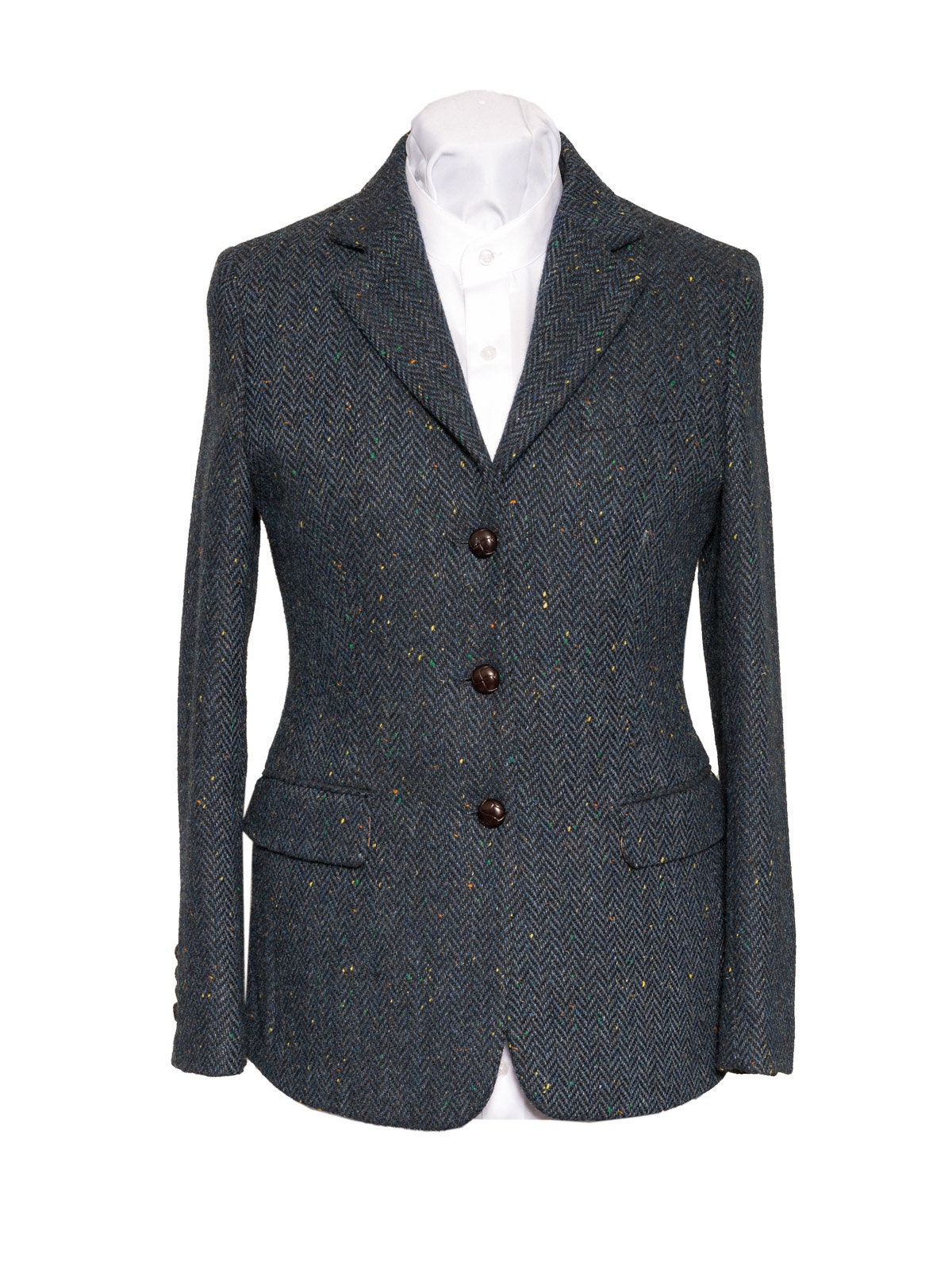 Women's Blue Herringbone Tweed Jacket the Waterford Etsy UK