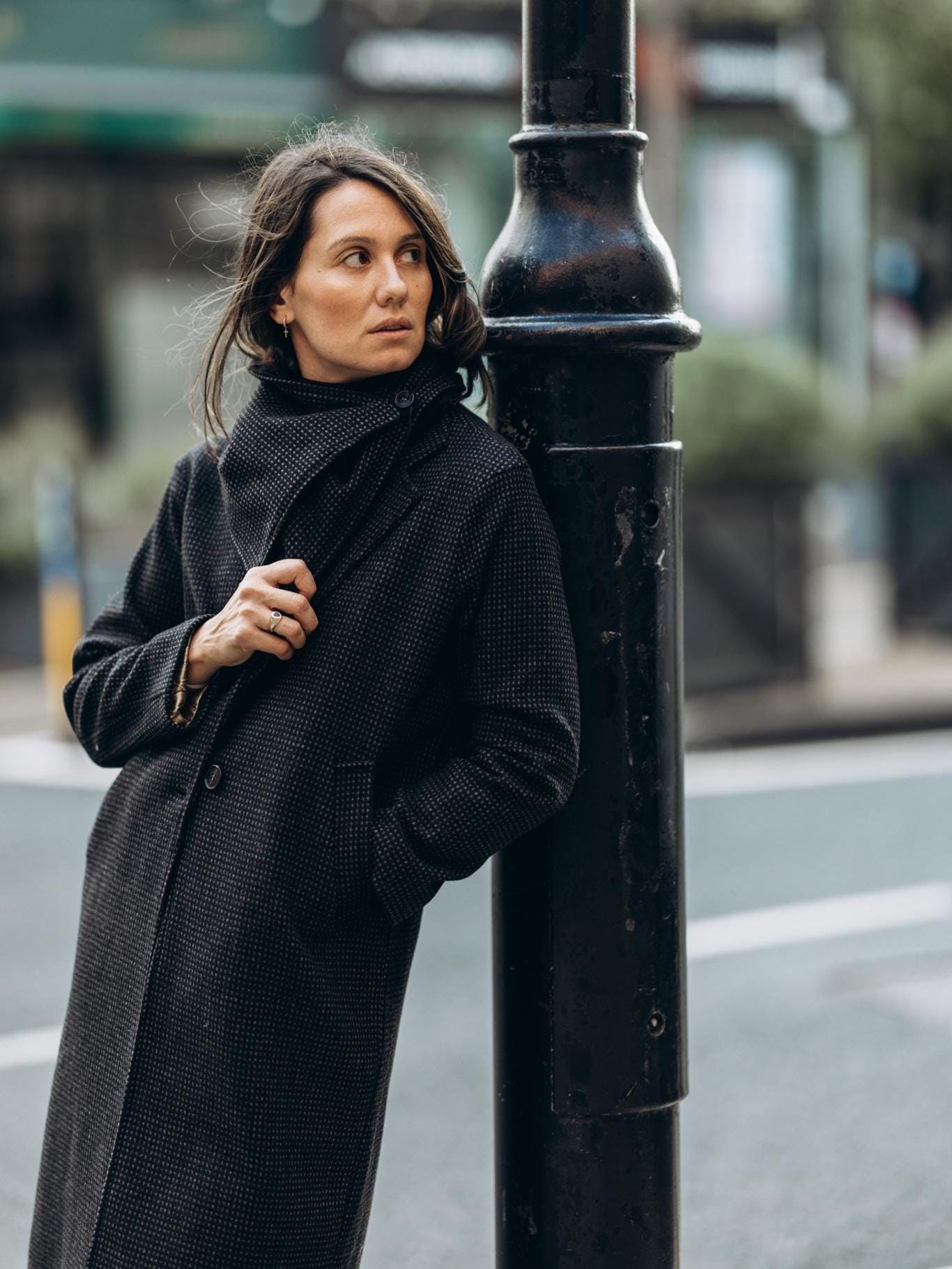 Celtic Tweed | Black Check Tweed City Coat | Women's Wool Winter