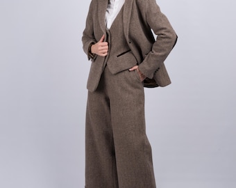 Women's Fawn Tweed Trousers & Pants