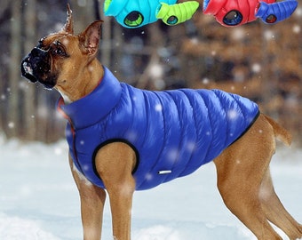 Warm Winter Dog Clothes Vest Reversible Dogs Jacket Coat 3 Layer Thick Pet Clothing Waterproof Outfit for Small Large Dogs