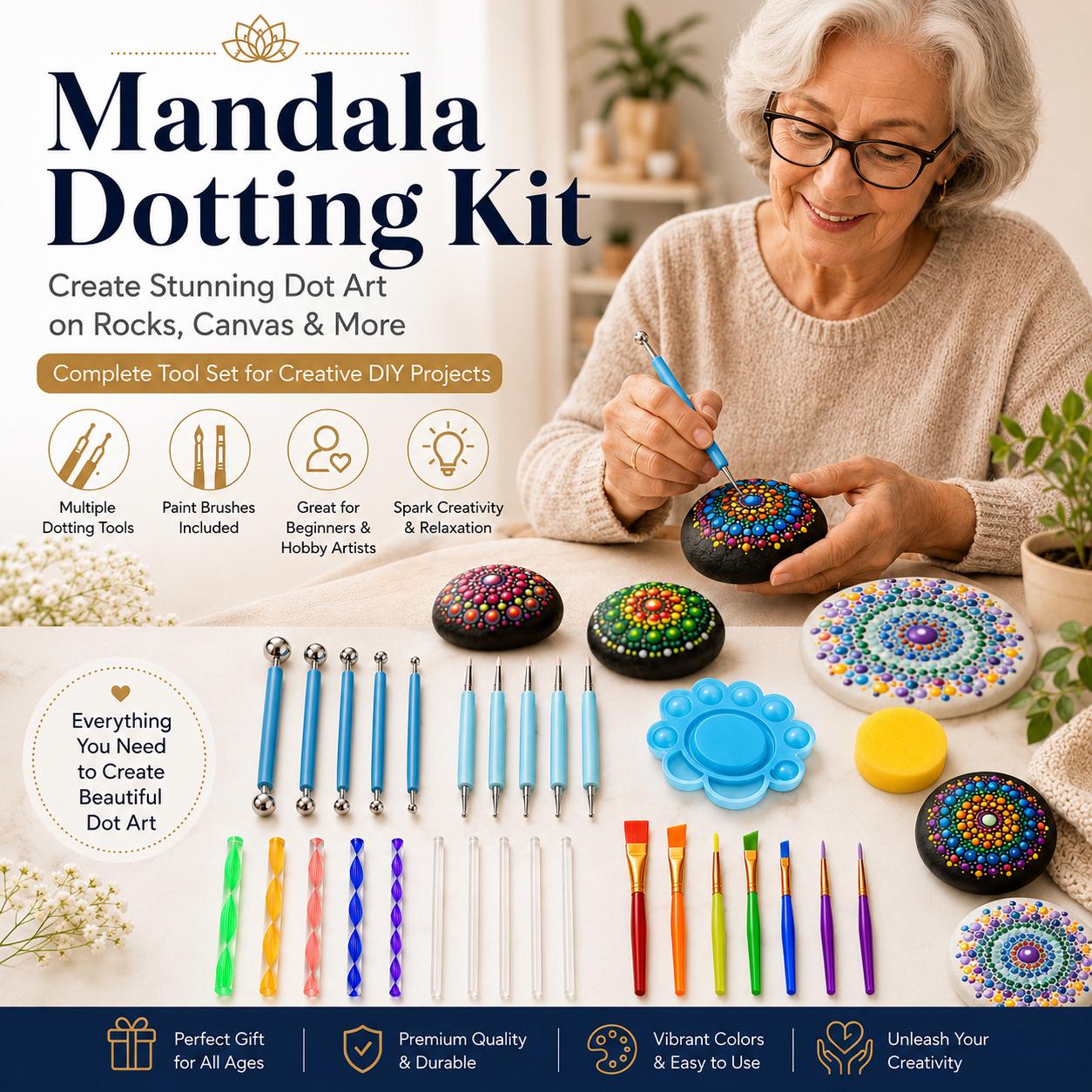 Adulte 14 Mandala Dotting Stencil Tools Kit De Peinture Rupestre Les Outils De Dotation