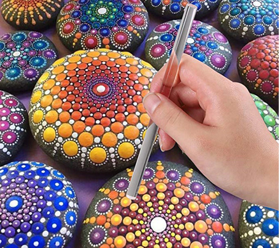 DIY Rocks Painting, Stone Painting, Nails Painting 16pcs/set Mandala  Dotting Tools Painting Stencils 