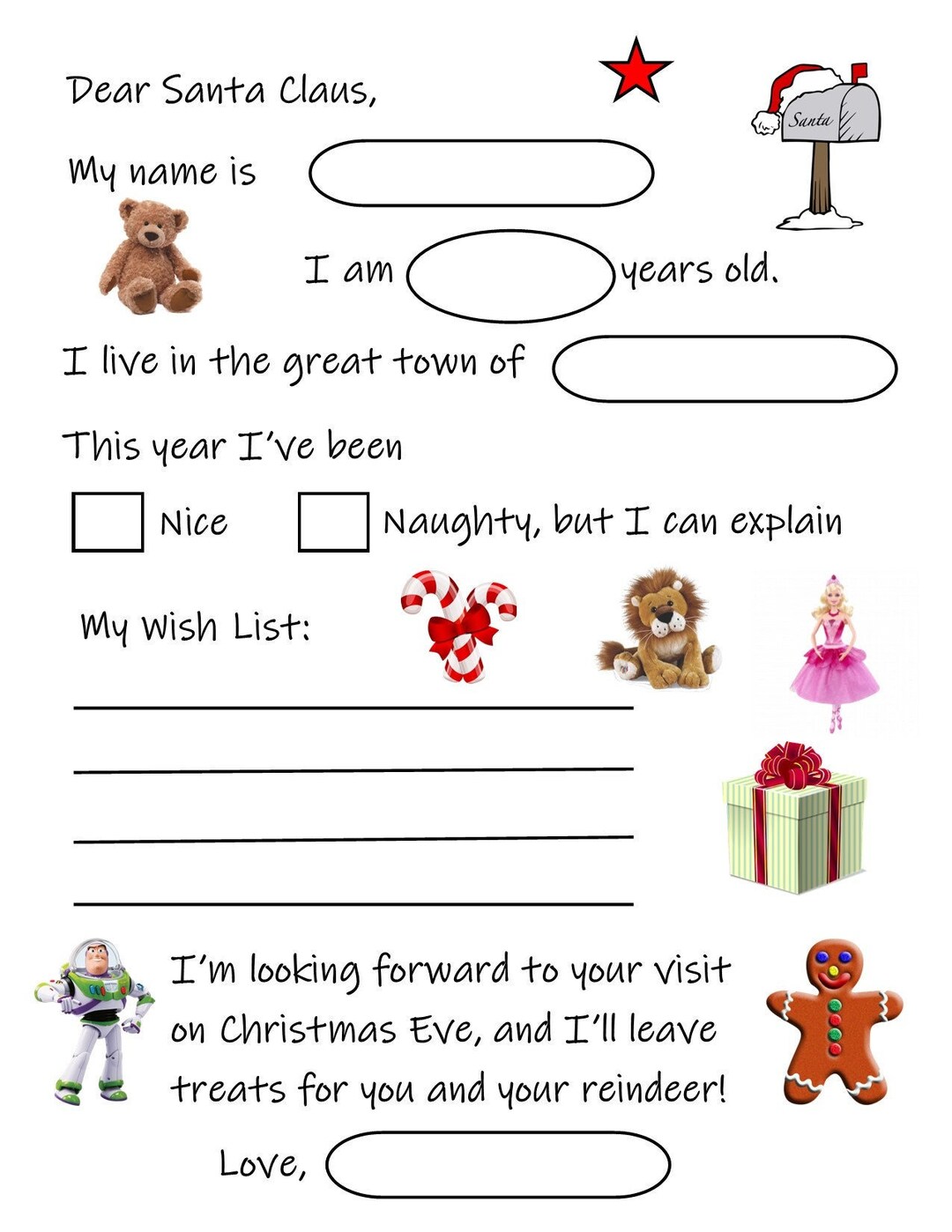 Letter to Santa - for Children Under 10 - Etsy