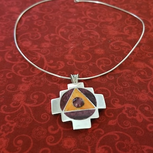 CP212 Southwestrn Anhänger in Sterling Silber und Sterling Silber Halsband Halskette
