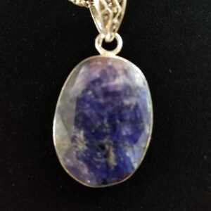 CP206 Vintage Sterling Silver Necklace with Lapis Lazuli Pendant