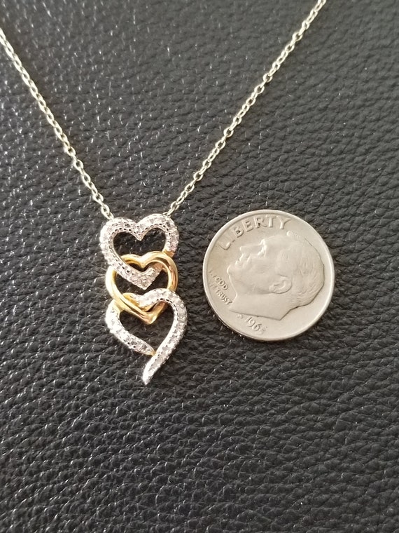 CP598 Diamond Heart Pendant in Sterling Silver wi… - image 3