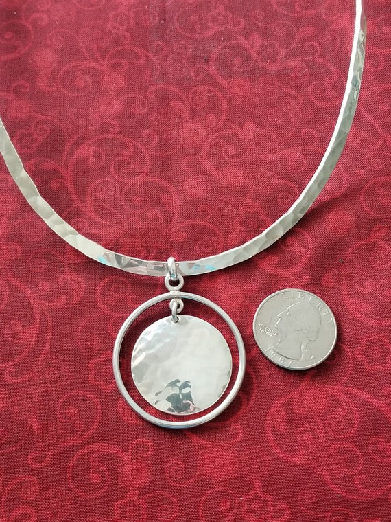 CP466 Hammered Collar Sterling Silver with Sterli… - image 5