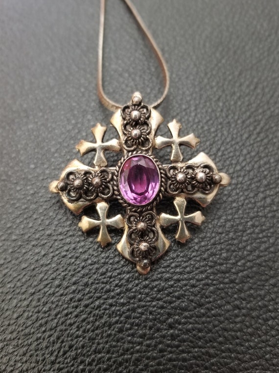 CP628 Jerusalem Cross in 900 Sterling Silver with