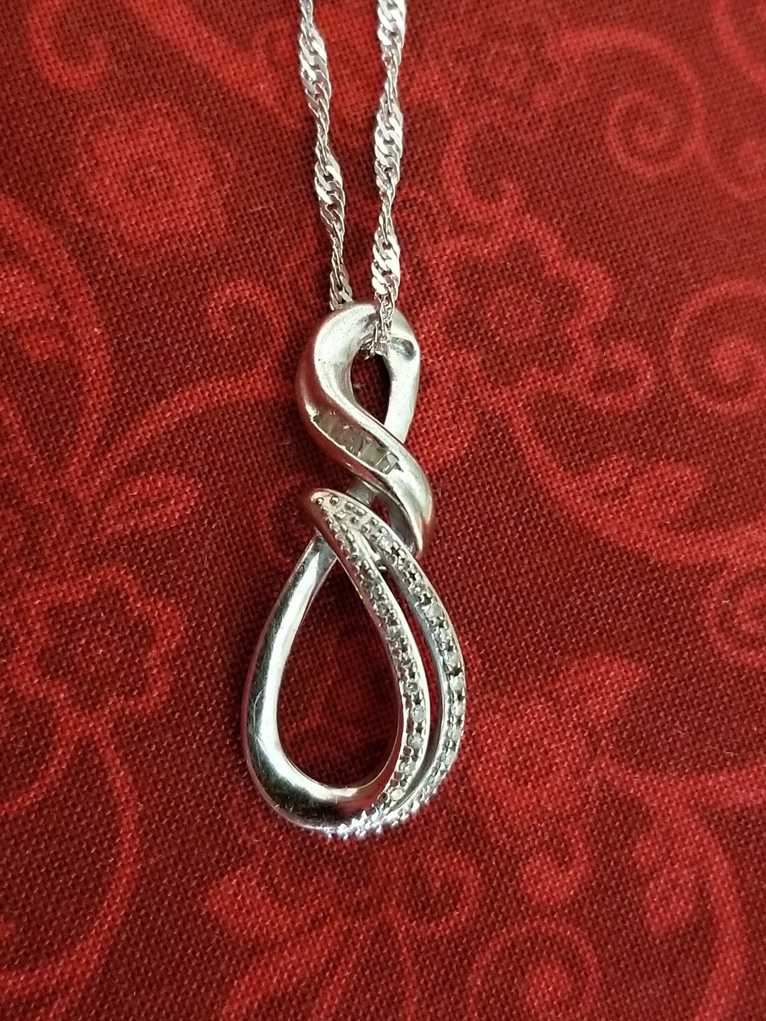 CP514 Infinity Diamond Slide With Sterling Silver Twisted - Etsy