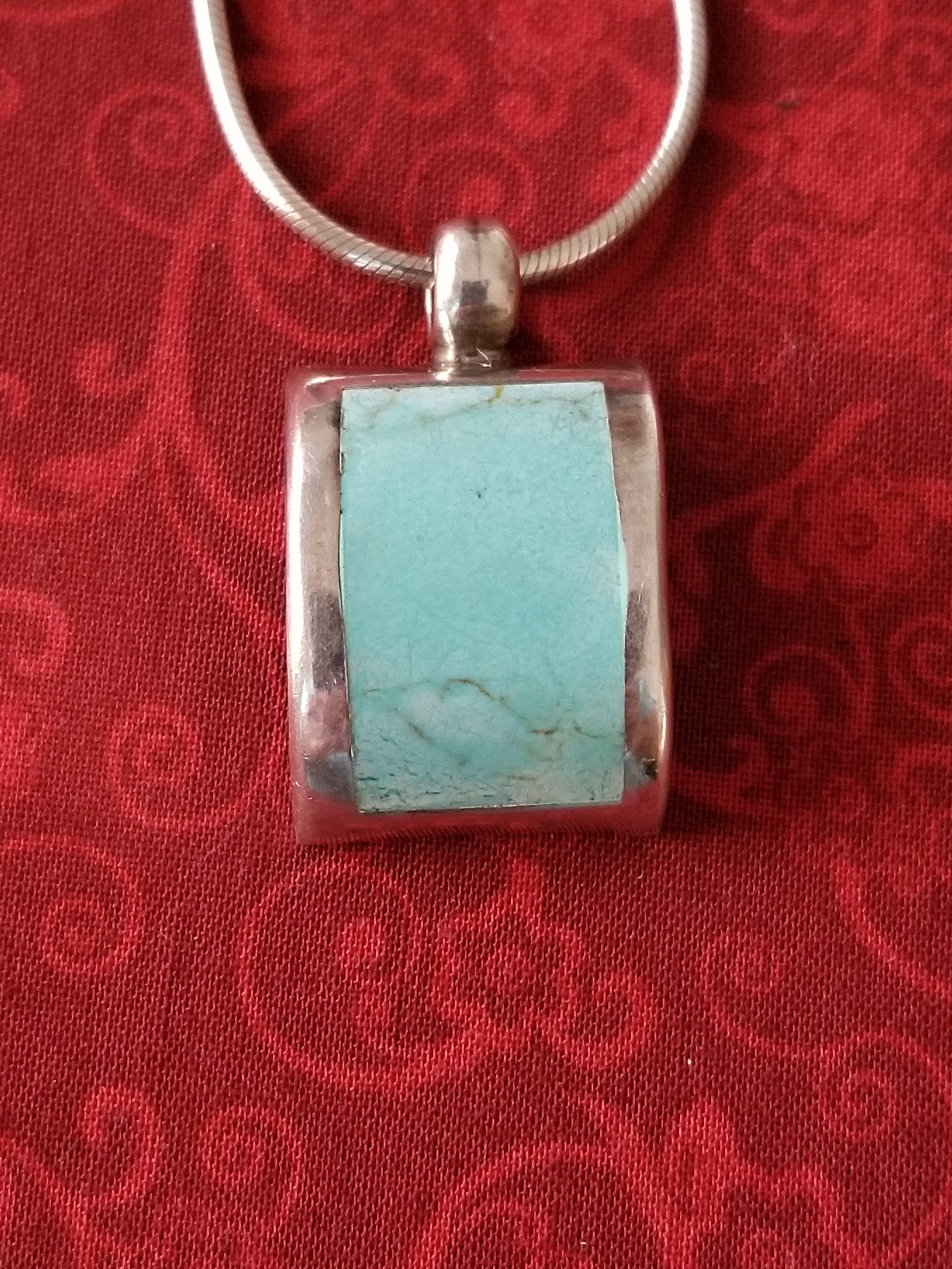 ターコイズ スターリングシルバー ペンダント CP496 スターリングシルバーのターコイズペンダントとスターリング