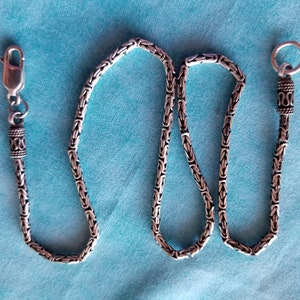 C054 Byzantine Sterling Silver Chain Necklace - Vintage