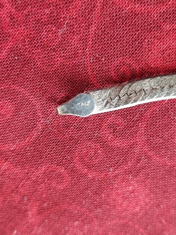 C080 Sterling Silver Patterned Flat Herringbone N… - image 2