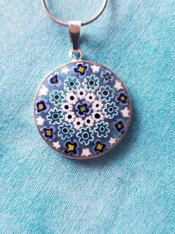 CP415 Millefiori Pendant in Sterling Silver with … - image 6