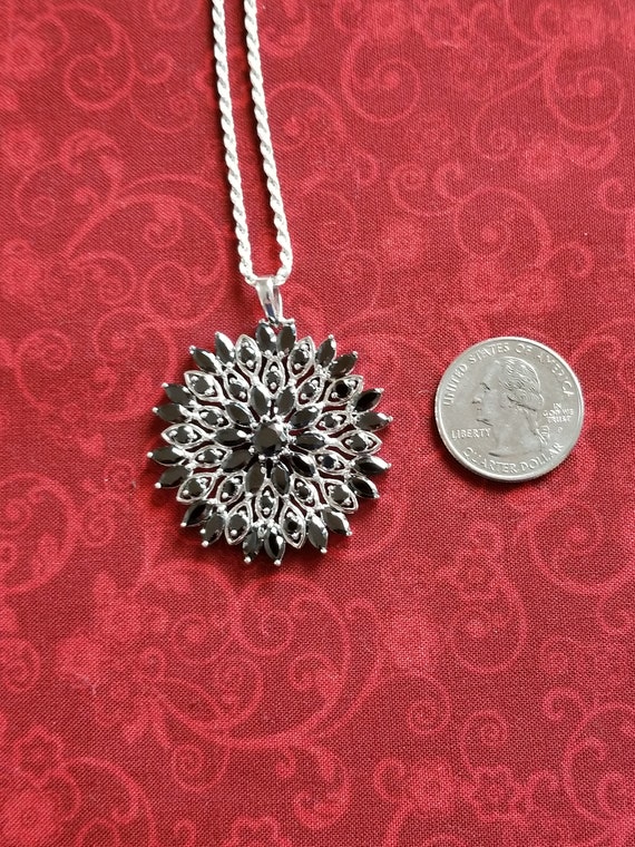 CP037: Onyx Starburst Pendant in Sterling Silver … - image 3