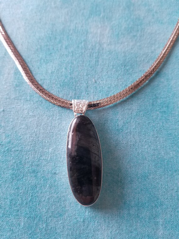 CP434 Black Moonstone Pendant in Sterling Silver … - image 9