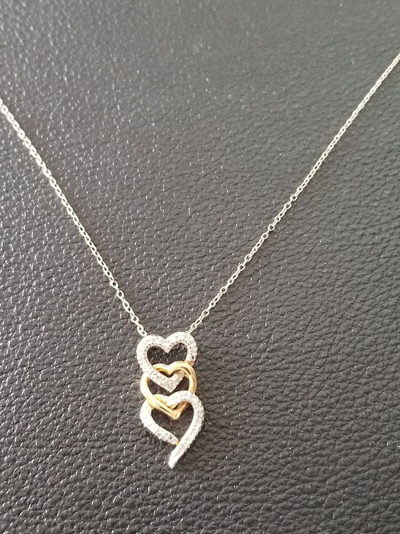CP598 Diamond Heart Pendant in Sterling Silver wi… - image 2