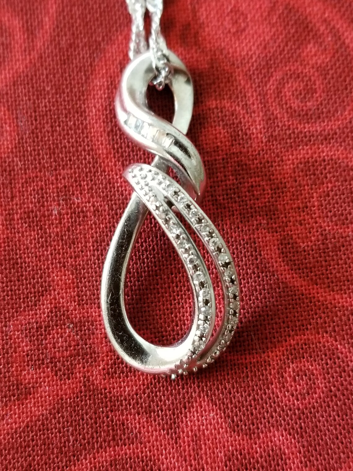 CP514 Infinity Diamond Slide with Sterling Silver Twisted Etsy
