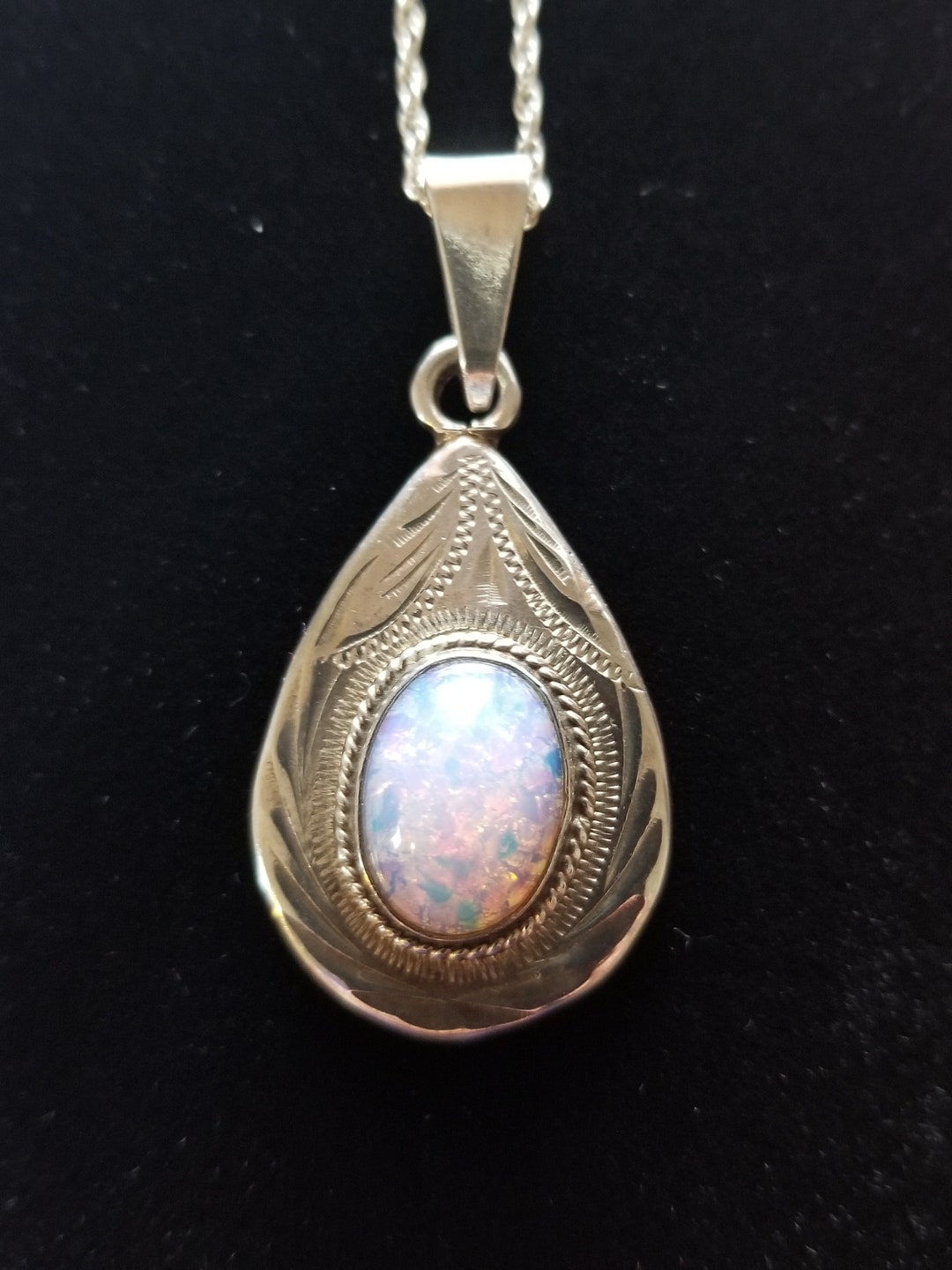 CP155 Opalesque Stone Pendant in Sterling Silver With Sterling Silver ...