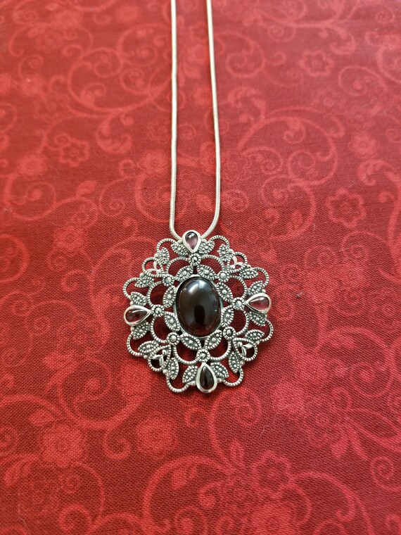 CP159 Medallion with Sterling Silver Filigree and… - image 2