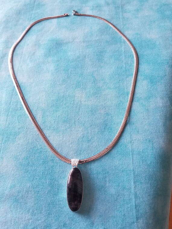 CP434 Black Moonstone Pendant in Sterling Silver … - image 2