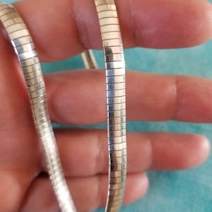 C106 Heavy Omega Choker Chain Sterling Silver Necklace - Vintage
