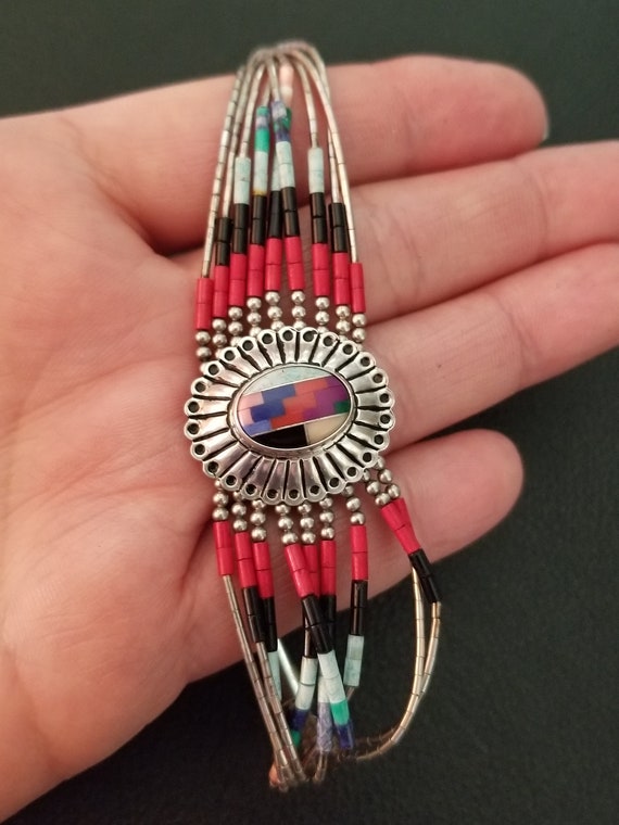 BR159 Southwestern Liquid Sterling Silver Bracele… - image 1