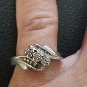 R094 Diamond Bypass Ring in Sterling Silver - Vintage