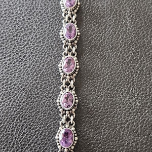 BR005 Amethyst Bracelet in Sterling Silver - Vintage