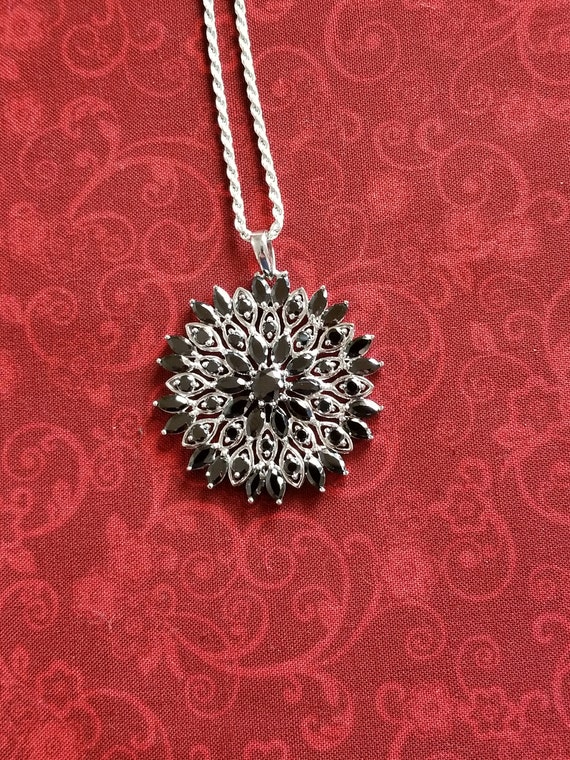 CP037: Onyx Starburst Pendant in Sterling Silver … - image 2