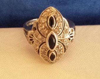 R101 Onyx Sterling Silver Ring - Vintage