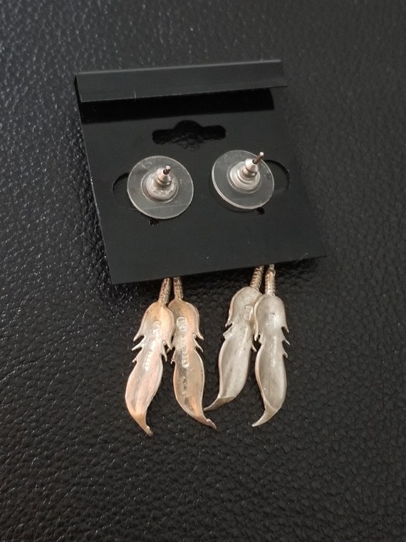 E159 Southwestern Sterling Silver Earrings with L… - image 5