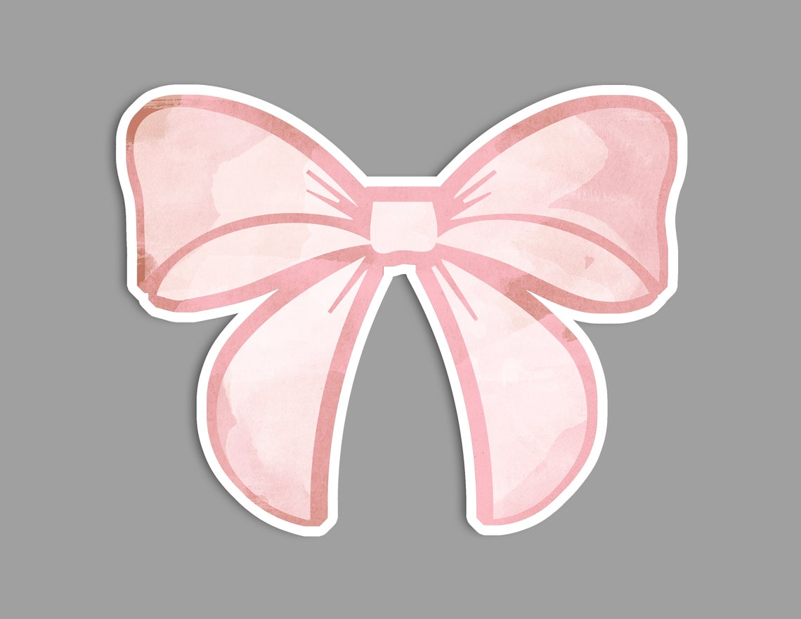 Pink Bow Sticker Waterproof Vinyl Sticker for Laptop Water | Etsy