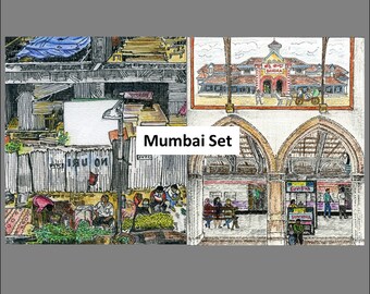 MUMBAI SUBURBS: Set of TWO Illustrations