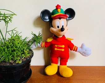 Mickey Mouse Toy Marching Band Vintage Plush Body Vinyl Head Toy/Disney Collectable McDonald's 1990s Excellent condition /Great Vintage Gift