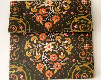 8 CD Envelopes Brown and peach heart floral Covers packaging Photo CDs packaging gift DVD envelope Photographer square envelope Wedding